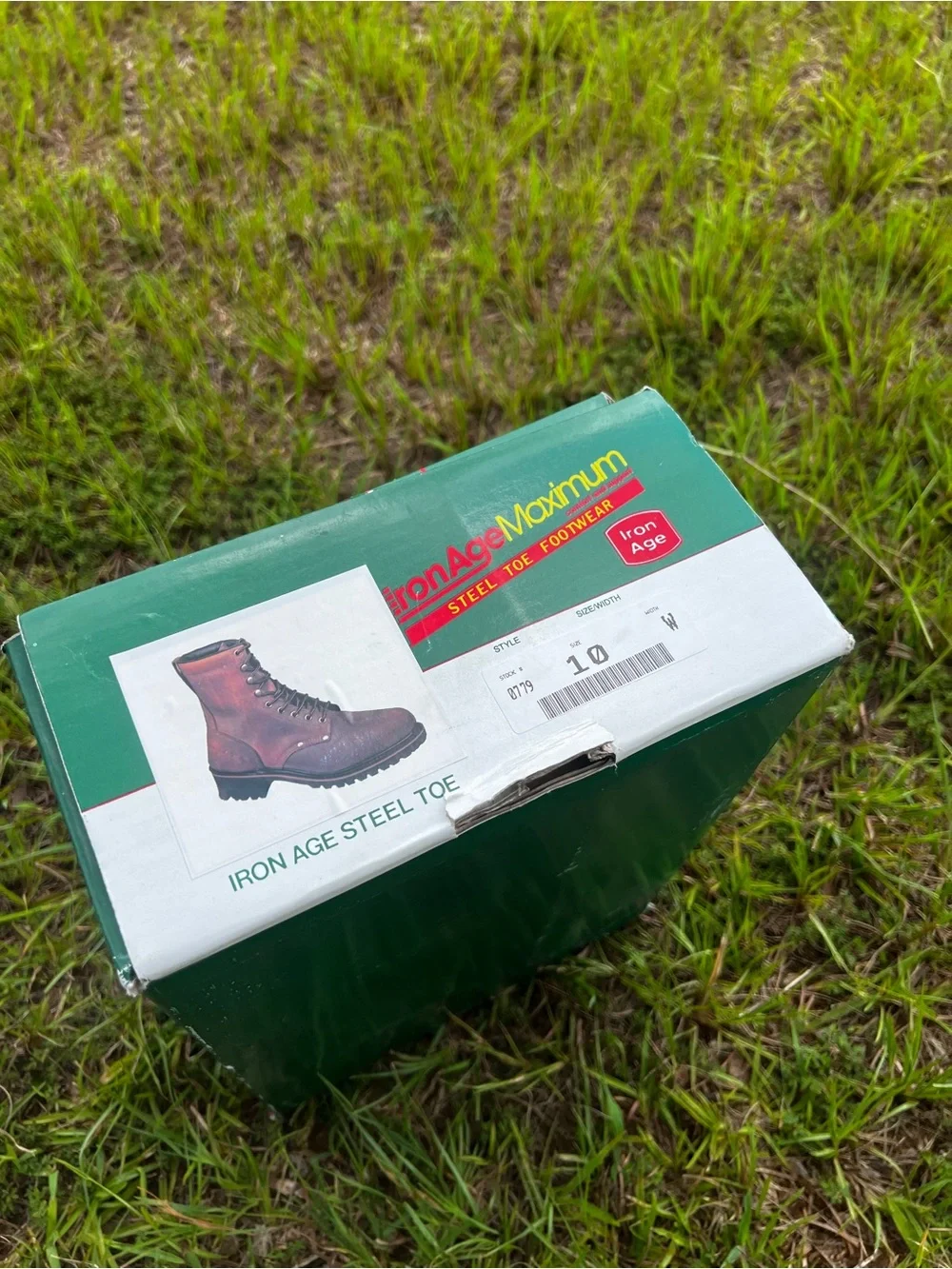 NEW Vintage Iron Age size 10 Mens WIDE Steel Toe Logger Leather Boots